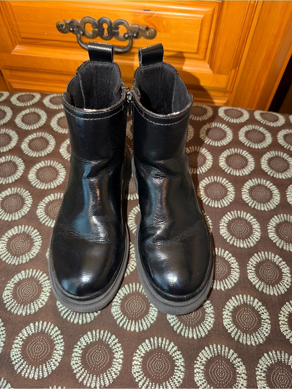 Zara Black Kids Leather Chelsea Zip Boots